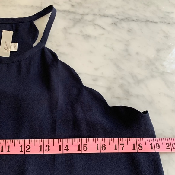 Loft navy scalloped edge tank top size M - Picture 9 of 10